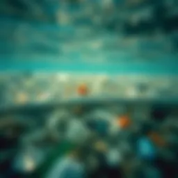 Polluted ocean waters reflecting the impact of plastic waste