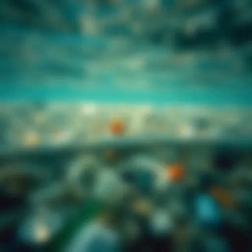 Polluted ocean waters reflecting the impact of plastic waste