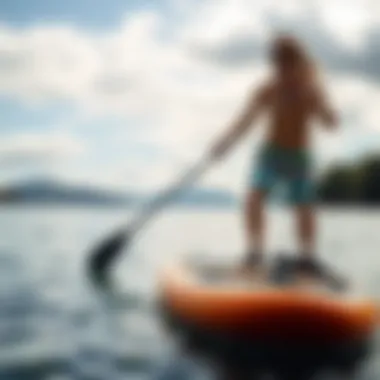Nature and Technology: A Perfect Harmony An electric paddle board with a scenic backdrop of nature