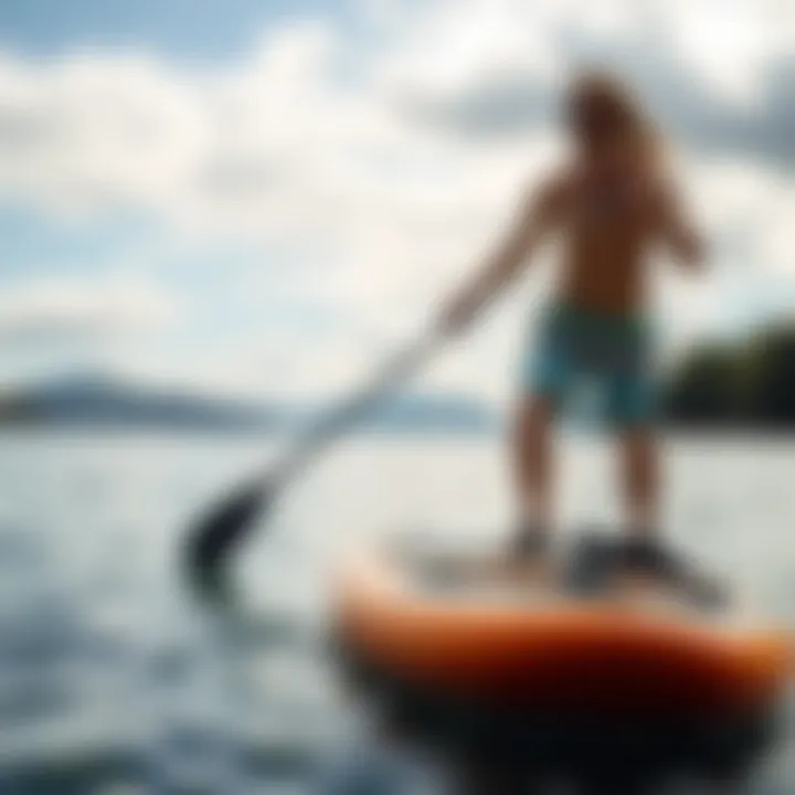 Nature and Technology: A Perfect Harmony An electric paddle board with a scenic backdrop of nature