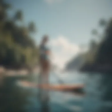 Mastering Balance on Paddle Boards for Short Individuals Shorter paddler demonstrating paddle board balance