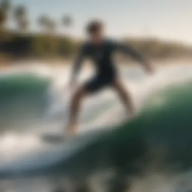 Rider enjoying a smooth ride on a wakesurf board