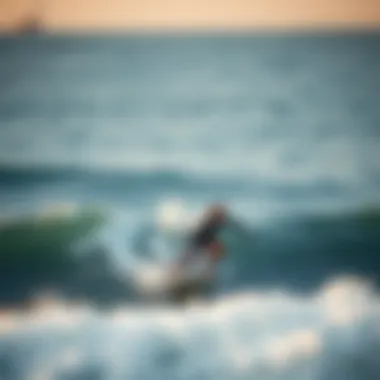 A Beginner's Journey in Surfing A beginner surfer catching a small wave