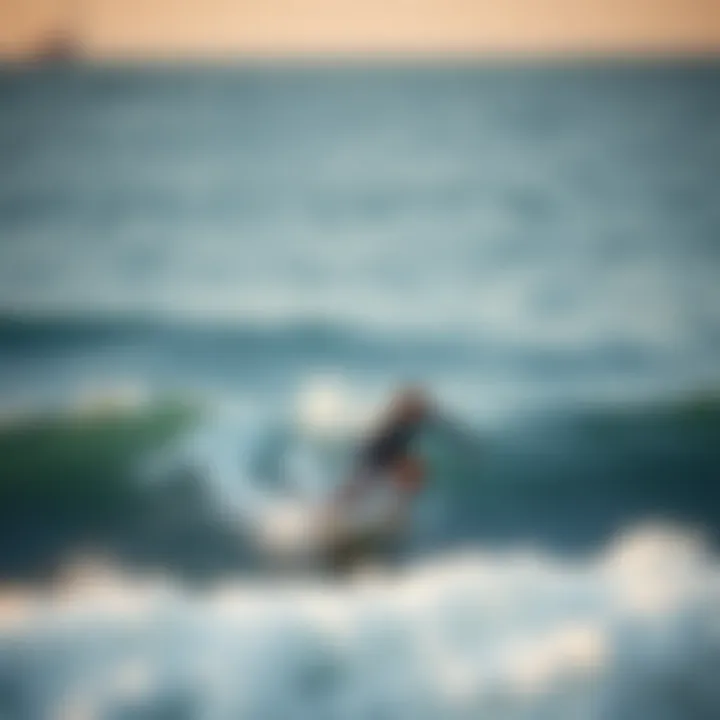 A Beginner's Journey in Surfing A beginner surfer catching a small wave