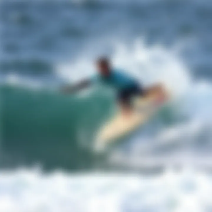 Techniques of an Experienced Surfer An experienced surfer demonstrating a technique on the wave