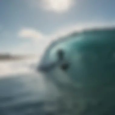 Surfers navigating challenging surf conditions in a warming ocean