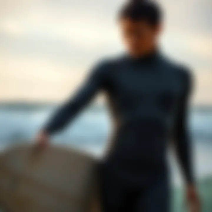 Illustration showing proper wetsuit fitting techniques