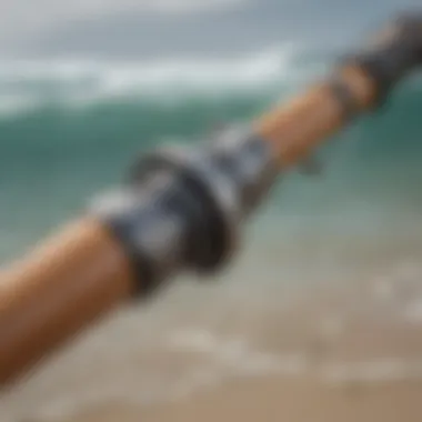 Close-up view of the St. Croix Triumph Surf Spinning Rod showcasing its construction details