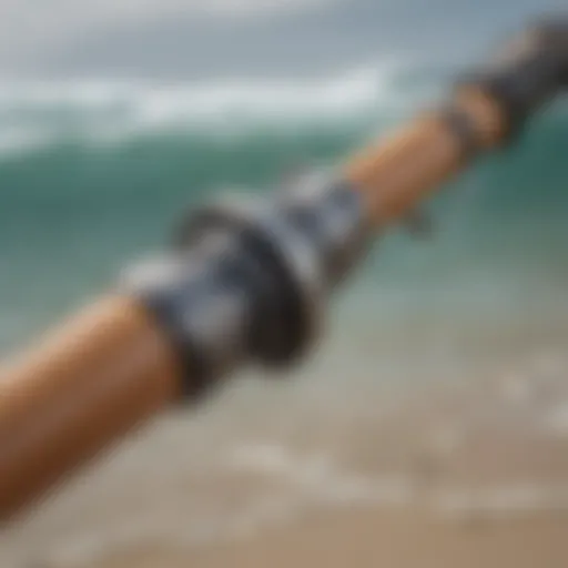 Close-up view of the St. Croix Triumph Surf Spinning Rod showcasing its construction details