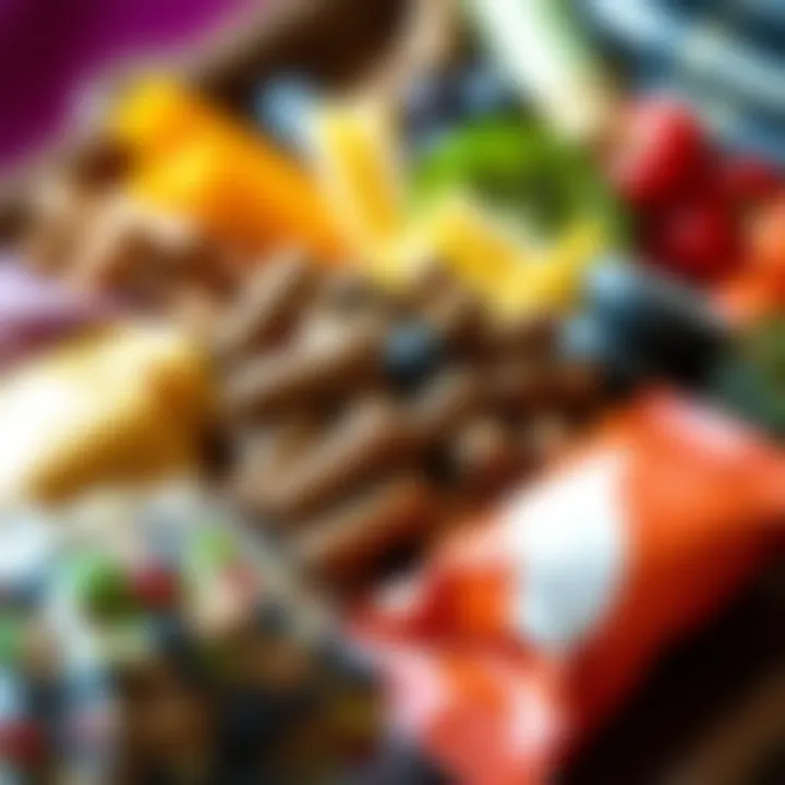 Nutritional Choices for Optimal Surfing Performance A colorful assortment of energy-rich snacks for surfers