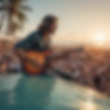 Musician performing at a beach festival