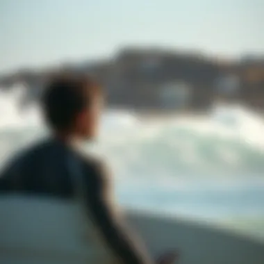 Connecting with Local Surfers Surfer engaging with local surf community