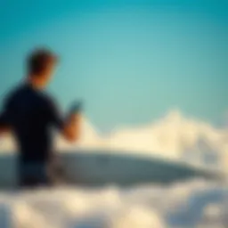 Surfer analyzing wave conditions