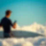 Assessing Local Surf Conditions Surfer analyzing wave conditions