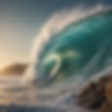 Dramatic waves crashing along the Pacific coast