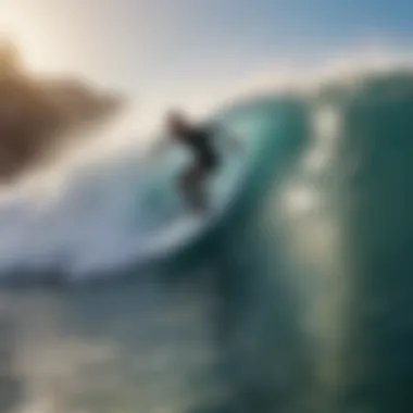 A surfer riding a wave at a Cabo beach