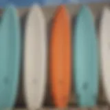 Various surfboard foam blanks showcasing different shapes and sizes.