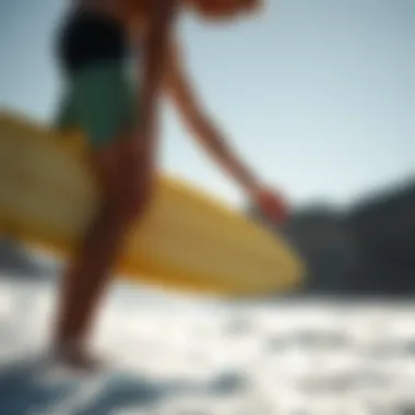Pre-Surf Wind Check Surfboarder checking wind conditions before surfing