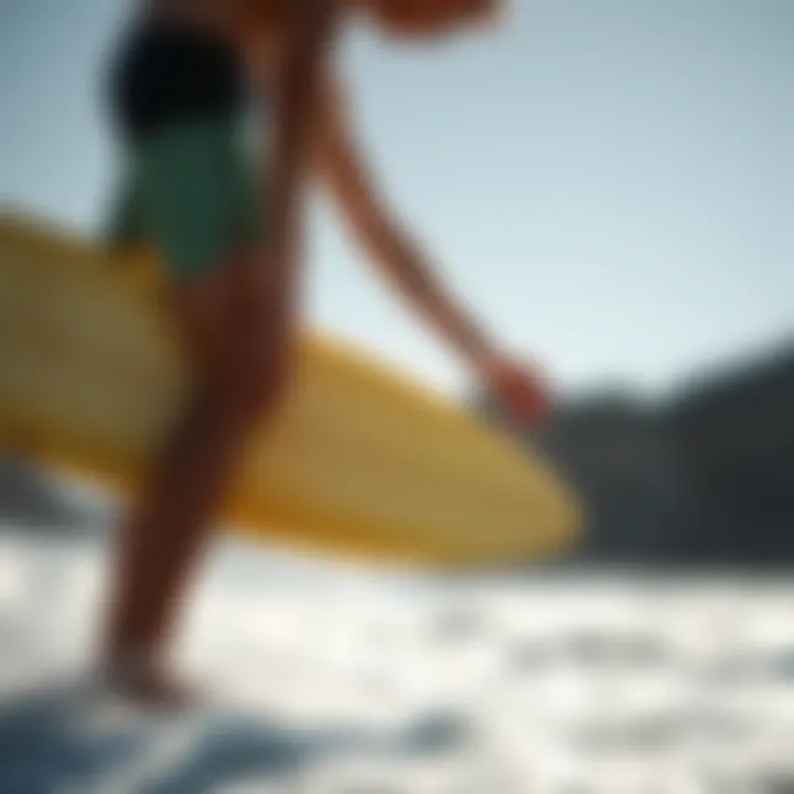 Pre-Surf Wind Check Surfboarder checking wind conditions before surfing