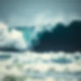 The Majesty of Ocean Waves A breathtaking view of towering waves crashing against the shore