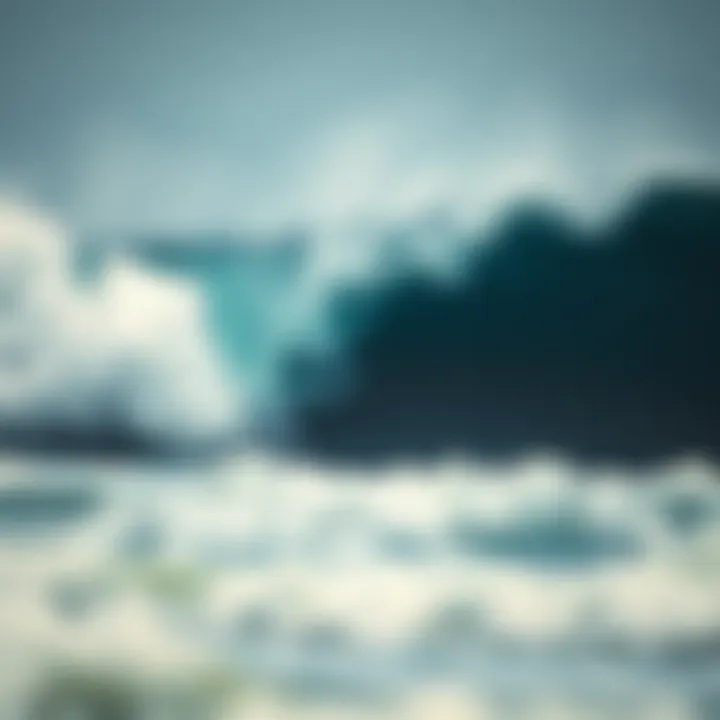 The Majesty of Ocean Waves A breathtaking view of towering waves crashing against the shore