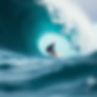 Surfer riding the waves in harmony with nature