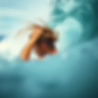 Surfer Styling Hair by the Waves A surfer styling hair with ocean waves