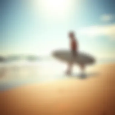 Surfer walking on the beach wearing stylish flip flops