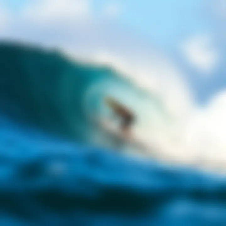 Surfer Mastering the Perfect Wave A surfer riding a perfect wave in Costa Rica