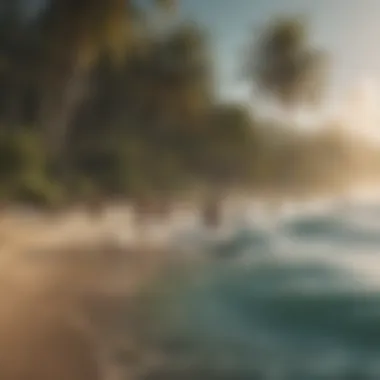 Group of surfers gathering for a community event on the beach.