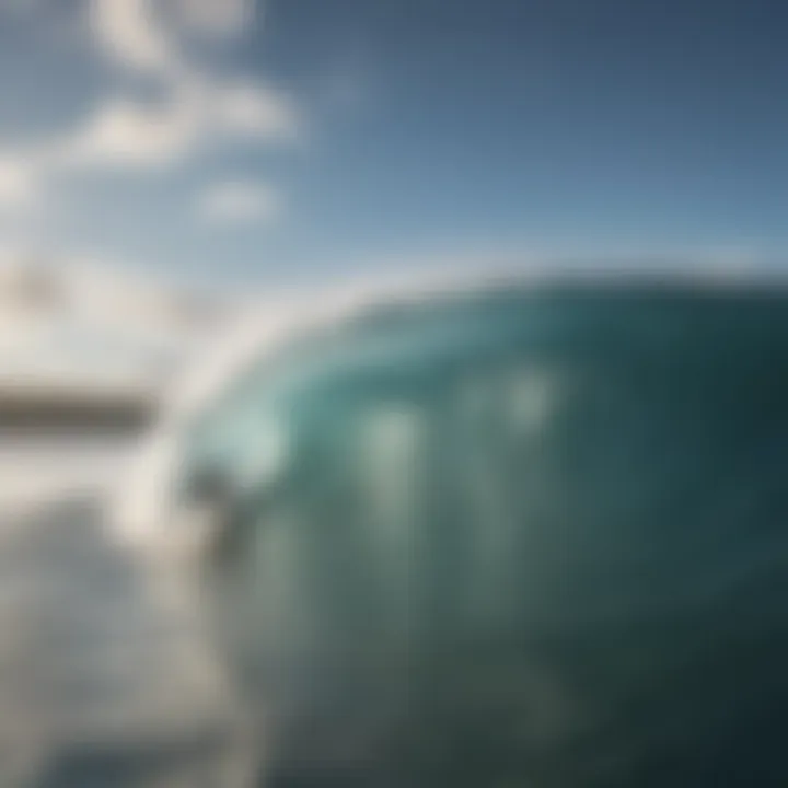 A surfer skillfully riding a wave at one of the secret surf spots on the island.