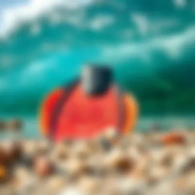Eco-friendly swim fins among marine environment