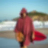 Cozy terry cloth surf poncho on the beach