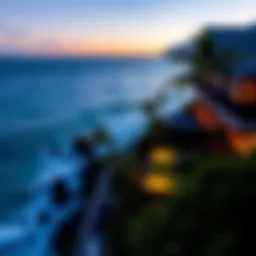 A breathtaking view of a surf resort overlooking the ocean