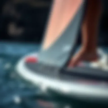 Close-up of surf foil design and features