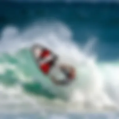 Dynamic surf foil in action on a wave