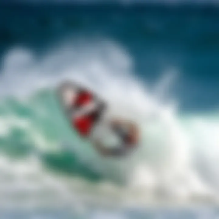 Dynamic surf foil in action on a wave