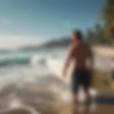 A vibrant surf community gathering at the beach