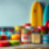 Diverse Range of Surfboard Wax Colorful surfboard wax options displayed