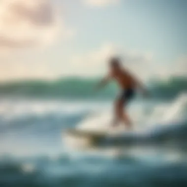 Surfer in Action at Puerto Rico Beach Surfer riding a wave at a popular Puerto Rican beach.