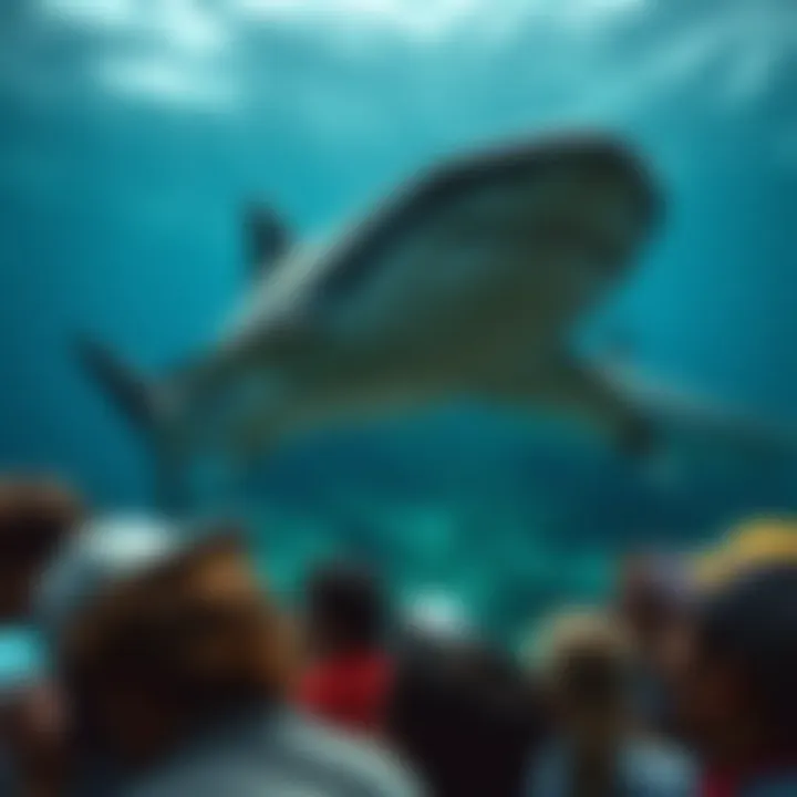 Studying Shark Populations Conservationists studying shark populations in their natural environment