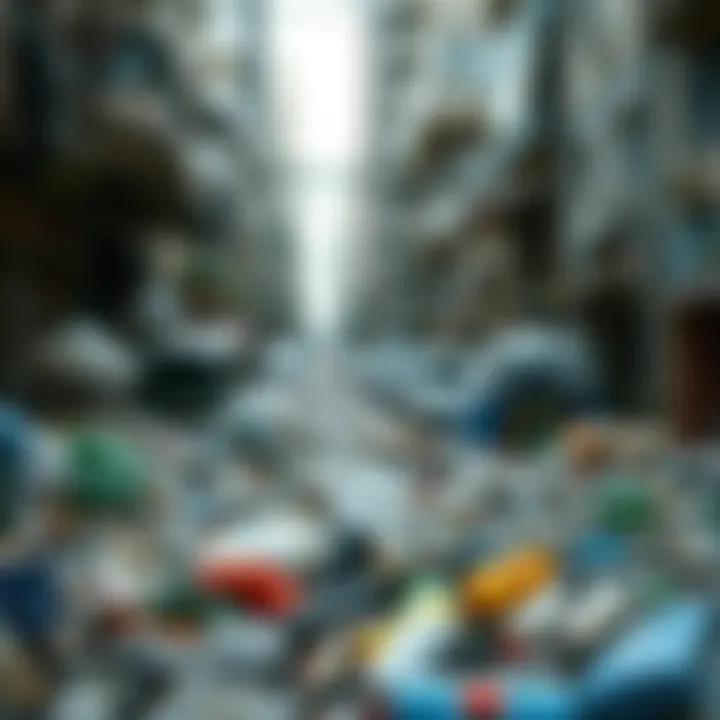 Urban Contributions to Plastic Waste An urban landscape contributing to plastic waste