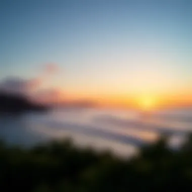 Serenity of Coastal Landscapes A serene coastal landscape at sunset