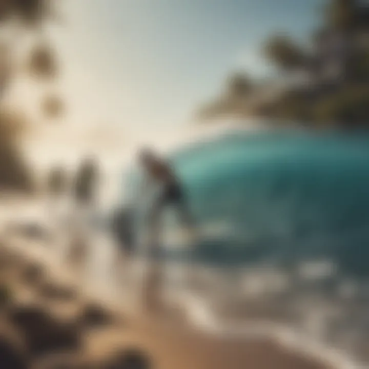 A group of conservationists participating in a beach cleanup initiative