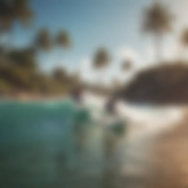 Surfers enjoying vibrant beach culture