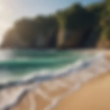 Ideal Beach for Water Activities A serene beach setting perfect for water sports.
