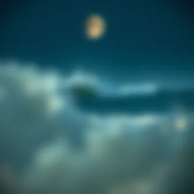 Lunar phases influencing tidal movements