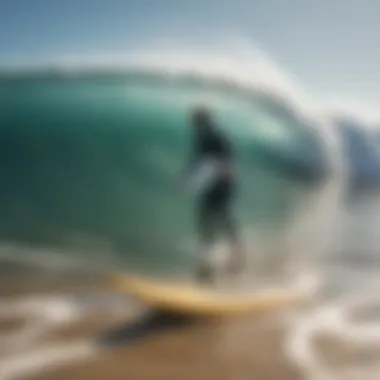 A group of surfers discussing wave conditions