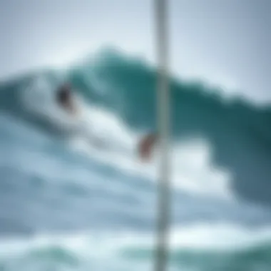 Surfers Embracing the Challenge Surfers riding the formidable waves