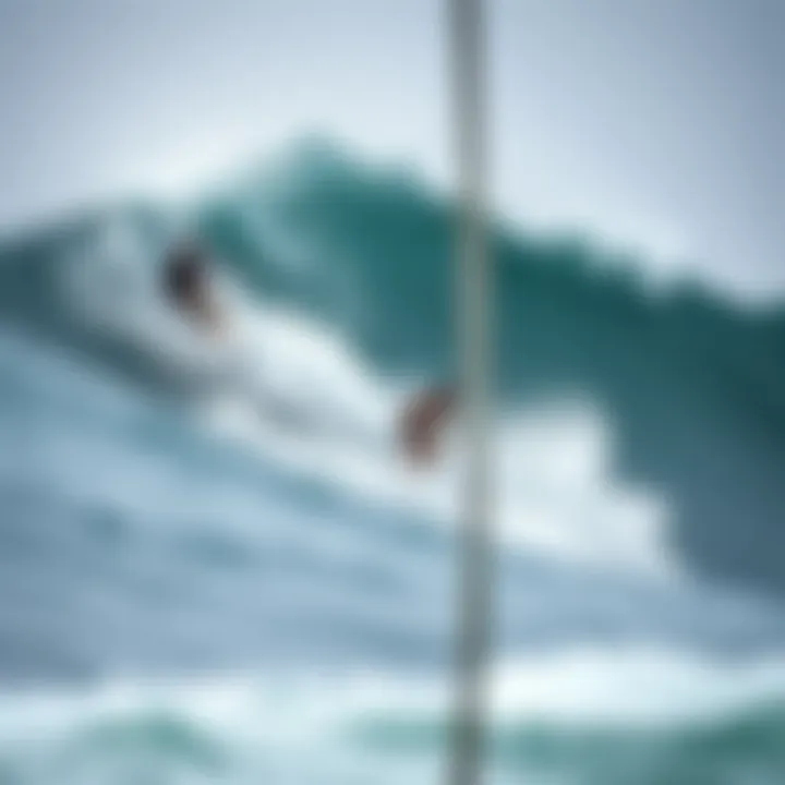 Surfers Embracing the Challenge Surfers riding the formidable waves